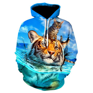 Funny Tiger 3D Printed Hoodies